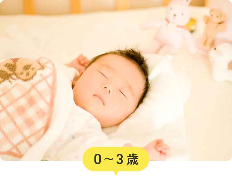 0〜3歳：乳歯が生え終わるまで